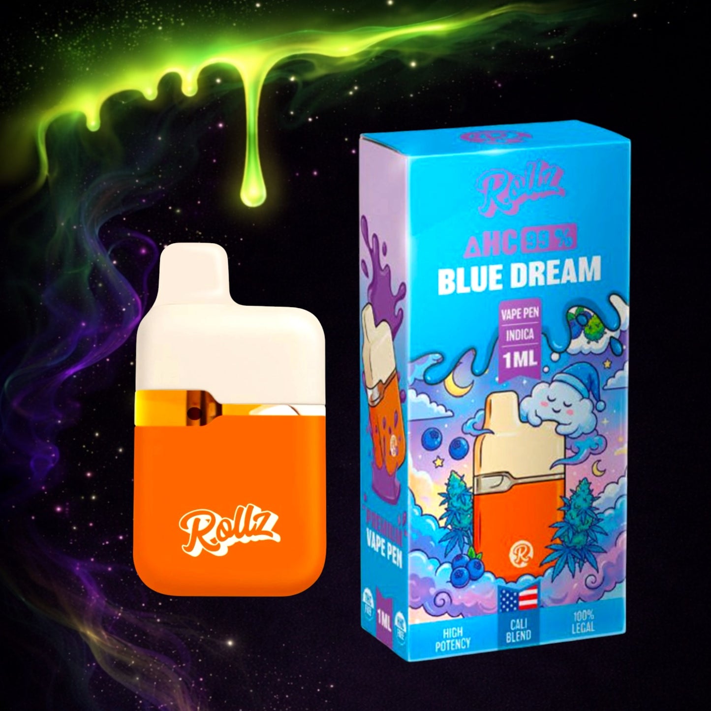 đ Vape Rollz ÎHC 99% â Blue Dream (Indica) â 1g