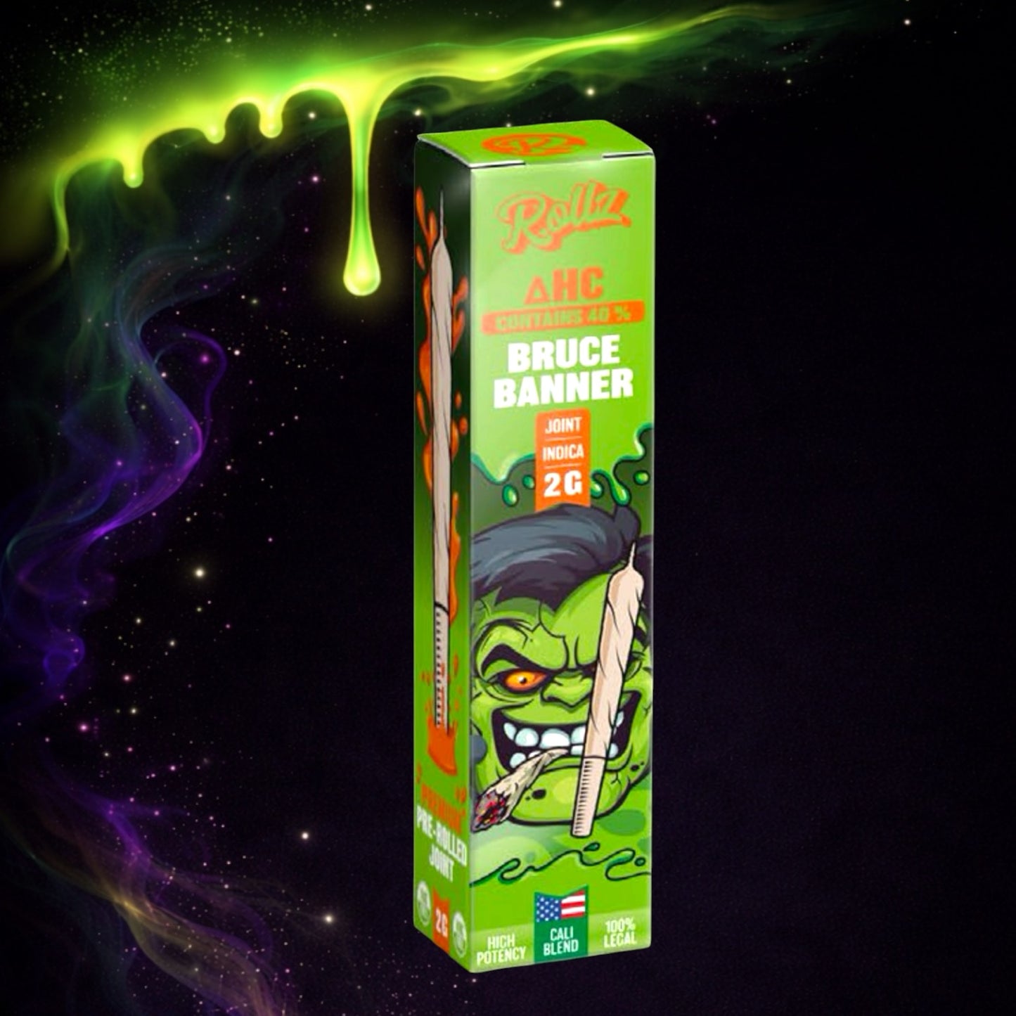 🟢 Pre-Roll XXL Rollz ΔHC 40% – Bruce Banner (Indica) – 2g