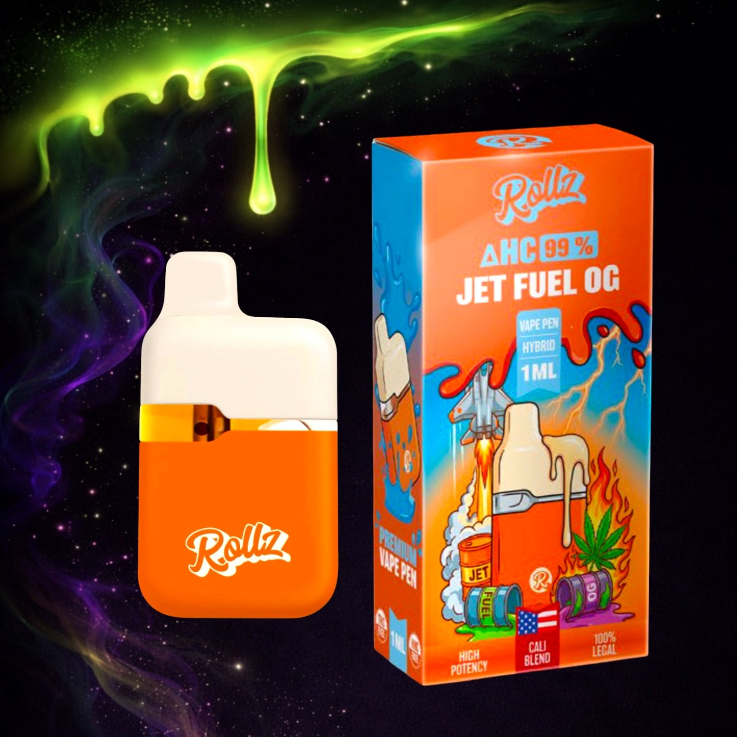 ⛽️ Vape Rollz ΔHC 99% – Jet Fuel OG (Hybrid) – 1g