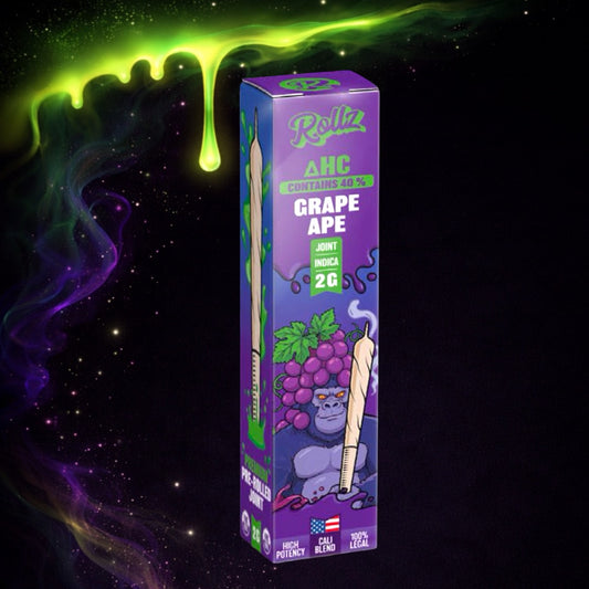 🍇 Pre-Roll XXL Rollz ΔHC 40% – Grape Ape (Indica) – 2g