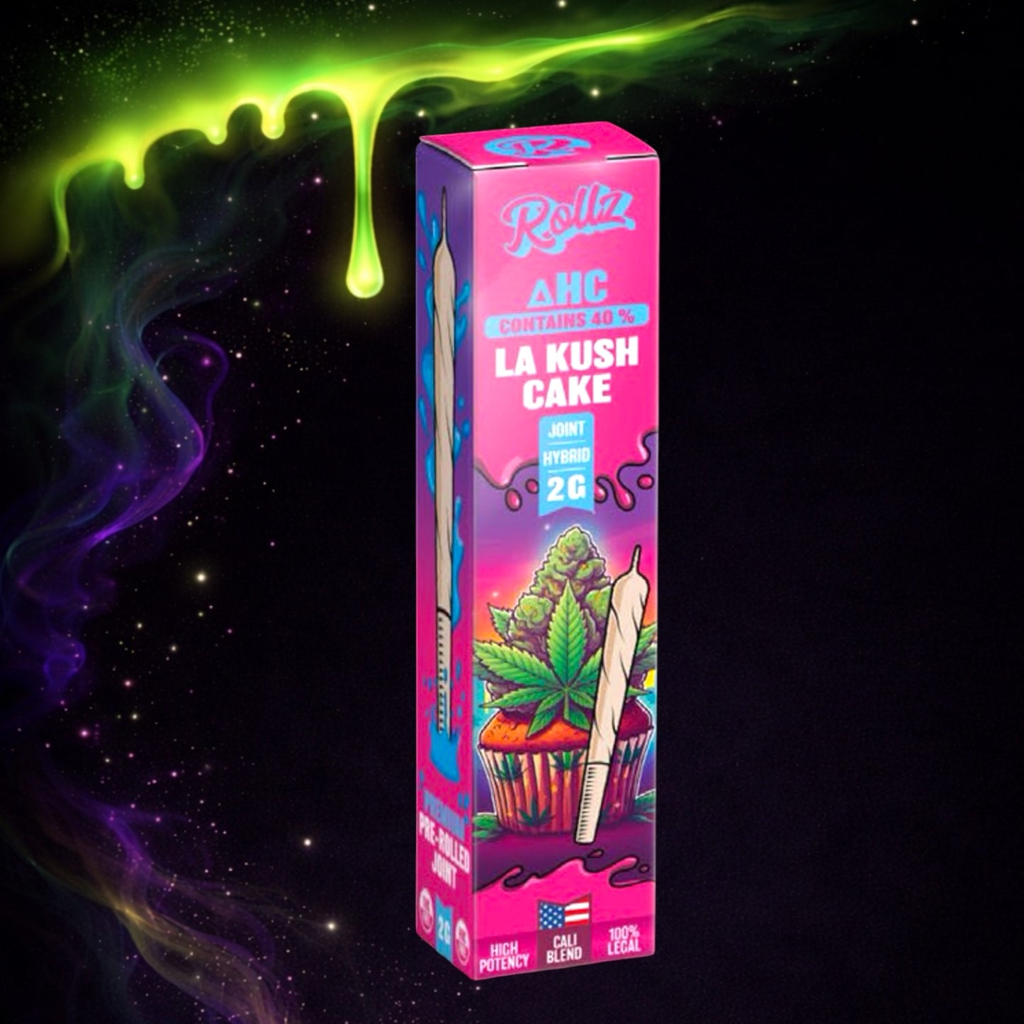 🍰 Pre-Roll XXL Rollz ΔHC 40% – La Kush Cake (Hybrid) – 2g